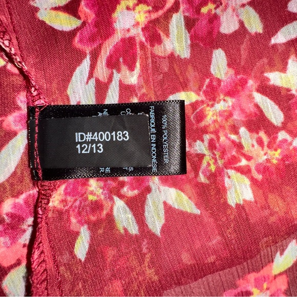 Express Women’s Maroon/Red Floral Cropped Flowy Tank Top Size Medium Bohemian - Picture 5 of 7